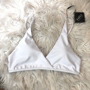 Zaful White Surplice Bikini Top size Medium